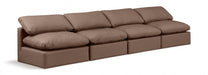 Indulge Faux Leather Sofa Brown - 146Brown-S4 - Vega Furniture
