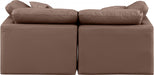 Indulge Faux Leather Sofa Brown - 146Brown-S70 - Vega Furniture