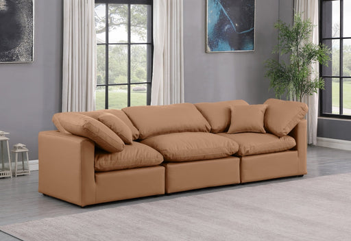 Indulge Faux Leather Sofa Cognac - 146Cognac-S105 - Vega Furniture