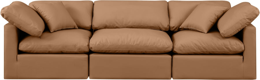 Indulge Faux Leather Sofa Cognac - 146Cognac-S105 - Vega Furniture