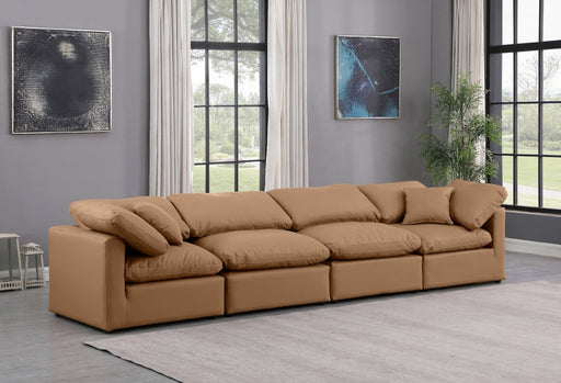 Indulge Faux Leather Sofa Cognac - 146Cognac-S140 - Vega Furniture