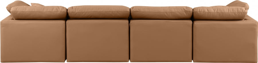 Indulge Faux Leather Sofa Cognac - 146Cognac-S140 - Vega Furniture