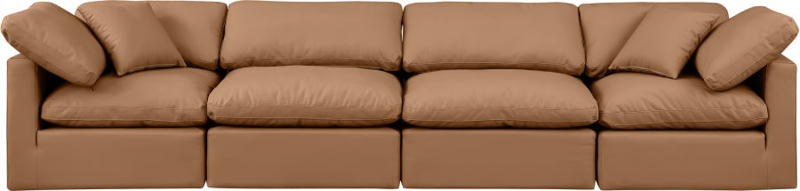 Indulge Faux Leather Sofa Cognac - 146Cognac-S140 - Vega Furniture