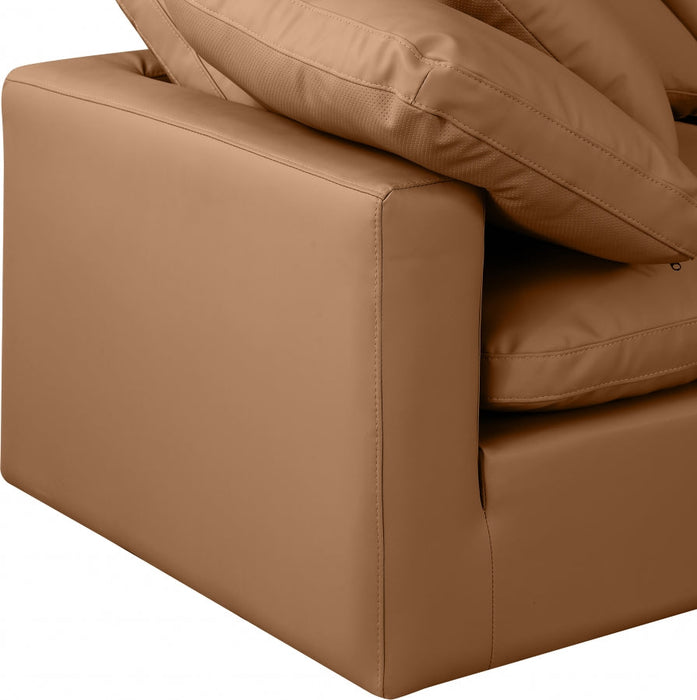 Indulge Faux Leather Sofa Cognac - 146Cognac-S140 - Vega Furniture