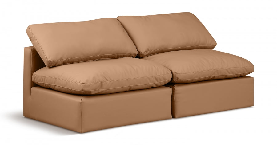 Indulge Faux Leather Sofa Cognac - 146Cognac-S2 - Vega Furniture