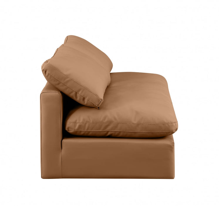 Indulge Faux Leather Sofa Cognac - 146Cognac-S2 - Vega Furniture