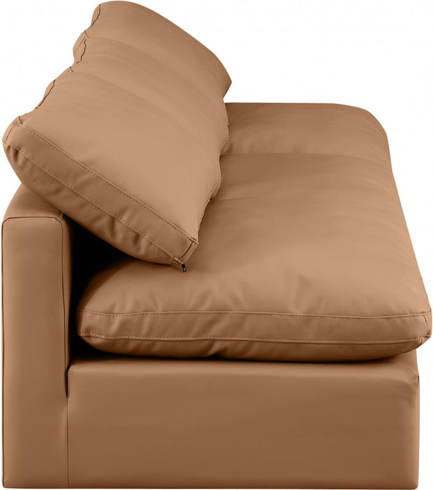Indulge Faux Leather Sofa Cognac - 146Cognac-S3 - Vega Furniture