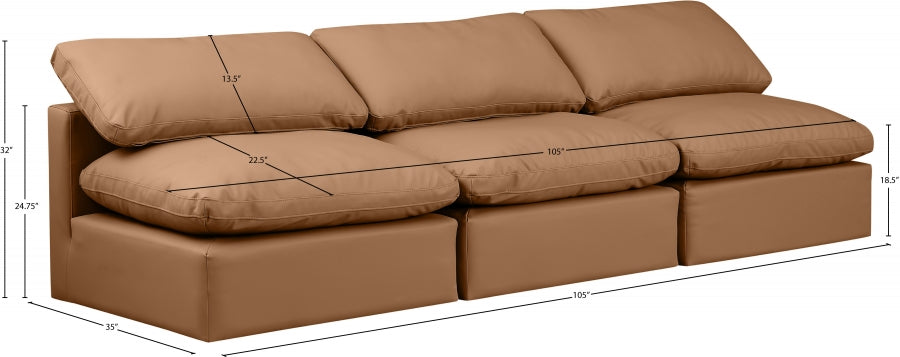 Indulge Faux Leather Sofa Cognac - 146Cognac-S3 - Vega Furniture