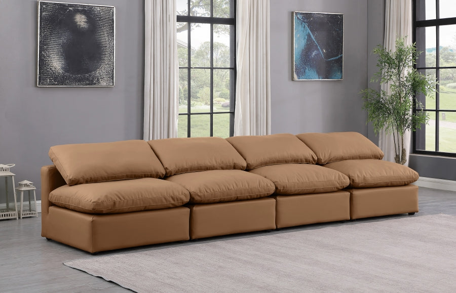 Indulge Faux Leather Sofa Cognac - 146Cognac-S4 - Vega Furniture