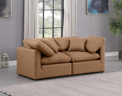 Indulge Faux Leather Sofa Cognac - 146Cognac-S70 - Vega Furniture