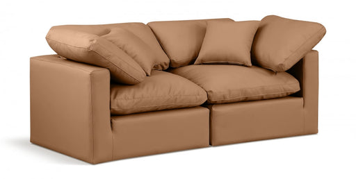 Indulge Faux Leather Sofa Cognac - 146Cognac-S70 - Vega Furniture