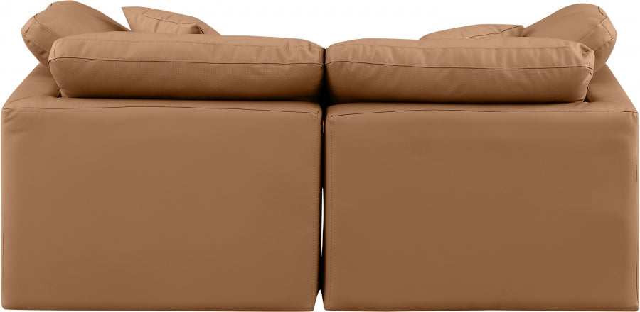 Indulge Faux Leather Sofa Cognac - 146Cognac-S70 - Vega Furniture