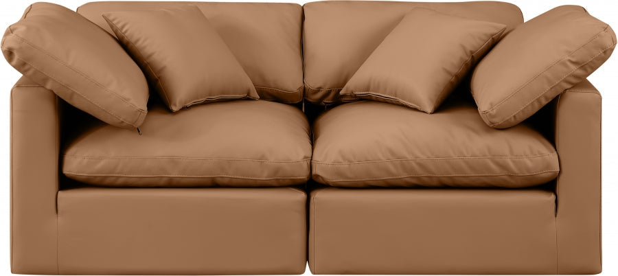 Indulge Faux Leather Sofa Cognac - 146Cognac-S70 - Vega Furniture