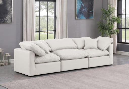 Indulge Faux Leather Sofa Cream - 146Cream-S105 - Vega Furniture