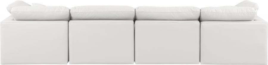 Indulge Faux Leather Sofa Cream - 146Cream-S140 - Vega Furniture