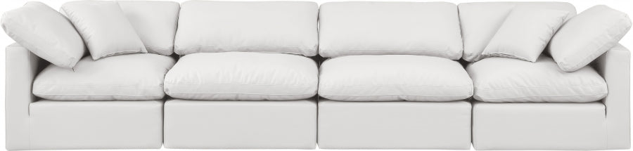 Indulge Faux Leather Sofa Cream - 146Cream-S140 - Vega Furniture