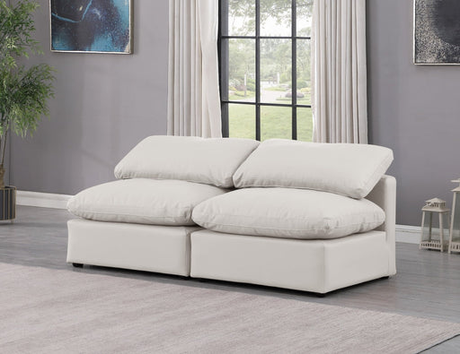 Indulge Faux Leather Sofa Cream - 146Cream-S2 - Vega Furniture