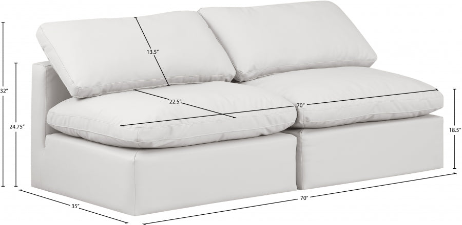 Indulge Faux Leather Sofa Cream - 146Cream-S2 - Vega Furniture