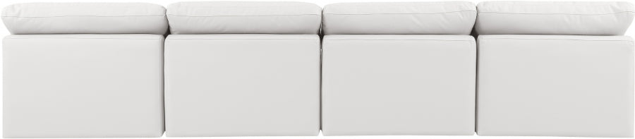 Indulge Faux Leather Sofa Cream - 146Cream-S4 - Vega Furniture