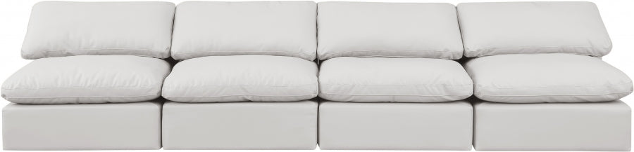 Indulge Faux Leather Sofa Cream - 146Cream-S4 - Vega Furniture