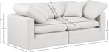 Indulge Faux Leather Sofa Cream - 146Cream-S70 - Vega Furniture