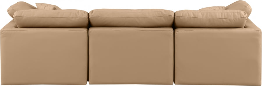 Indulge Faux Leather Sofa Natural - 146Tan-S105 - Vega Furniture