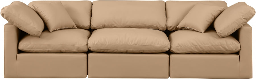 Indulge Faux Leather Sofa Natural - 146Tan-S105 - Vega Furniture