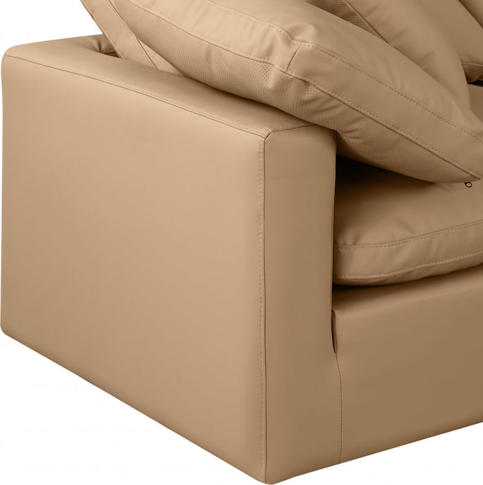 Indulge Faux Leather Sofa Natural - 146Tan-S105 - Vega Furniture