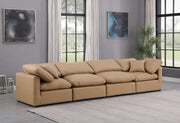 Indulge Faux Leather Sofa Natural - 146Tan-S140 - Vega Furniture