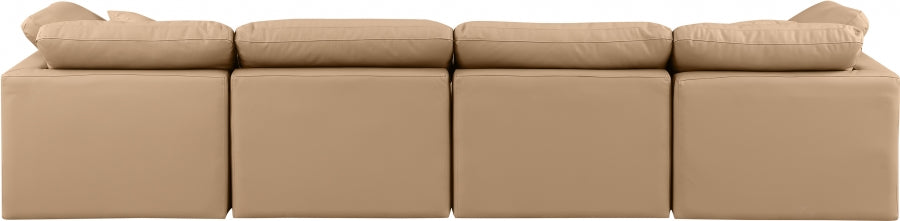 Indulge Faux Leather Sofa Natural - 146Tan-S140 - Vega Furniture