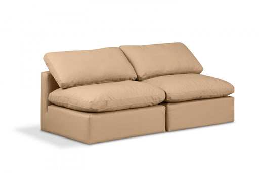 Indulge Faux Leather Sofa Natural - 146Tan-S2 - Vega Furniture