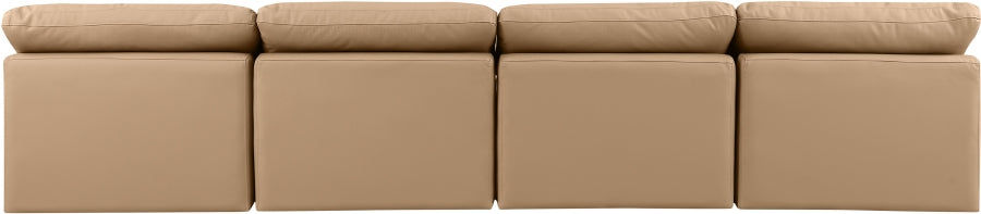 Indulge Faux Leather Sofa Natural - 146Tan-S4 - Vega Furniture