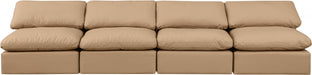 Indulge Faux Leather Sofa Natural - 146Tan-S4 - Vega Furniture