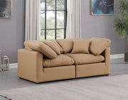 Indulge Faux Leather Sofa Natural - 146Tan-S70 - Vega Furniture