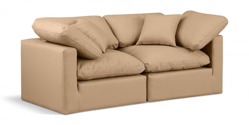 Indulge Faux Leather Sofa Natural - 146Tan-S70 - Vega Furniture