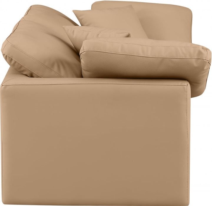 Indulge Faux Leather Sofa Natural - 146Tan-S70 - Vega Furniture