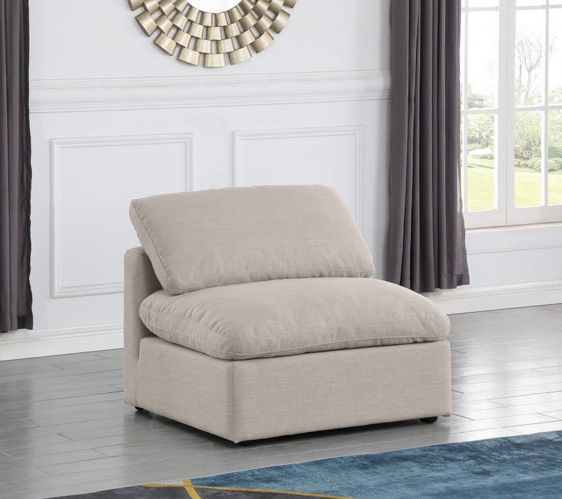 Indulge Linen Textured Fabric Living Room Chair Beige - 141Beige-Armless - Vega Furniture