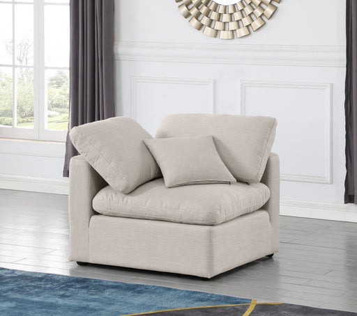 Indulge Linen Textured Fabric Living Room Chair Beige - 141Beige-Corner - Vega Furniture