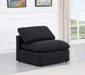 Indulge Linen Textured Fabric Living Room Chair Black - 141Black-Armless - Vega Furniture