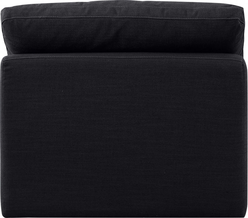 Indulge Linen Textured Fabric Living Room Chair Black - 141Black-Armless - Vega Furniture