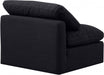 Indulge Linen Textured Fabric Living Room Chair Black - 141Black-Armless - Vega Furniture