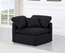 Indulge Linen Textured Fabric Living Room Chair Black - 141Black-Corner - Vega Furniture