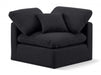 Indulge Linen Textured Fabric Living Room Chair Black - 141Black-Corner - Vega Furniture