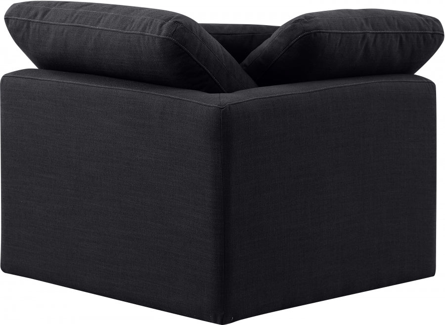 Indulge Linen Textured Fabric Living Room Chair Black - 141Black-Corner - Vega Furniture