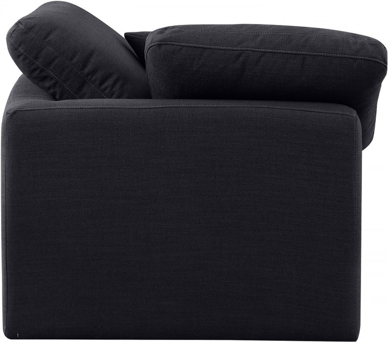 Indulge Linen Textured Fabric Living Room Chair Black - 141Black-Corner - Vega Furniture