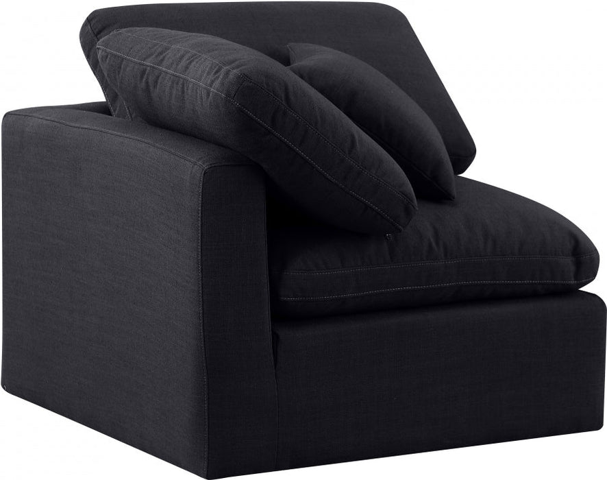 Indulge Linen Textured Fabric Living Room Chair Black - 141Black-Corner - Vega Furniture