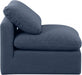 Indulge Linen Textured Fabric Living Room Chair Blue - 141Navy-Armless - Vega Furniture