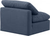 Indulge Linen Textured Fabric Living Room Chair Blue - 141Navy-Armless - Vega Furniture