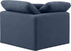 Indulge Linen Textured Fabric Living Room Chair Blue - 141Navy-Corner - Vega Furniture