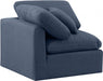 Indulge Linen Textured Fabric Living Room Chair Blue - 141Navy-Corner - Vega Furniture